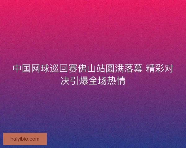 中国网球巡回赛佛山站圆满落幕 精彩对决引爆全场热情